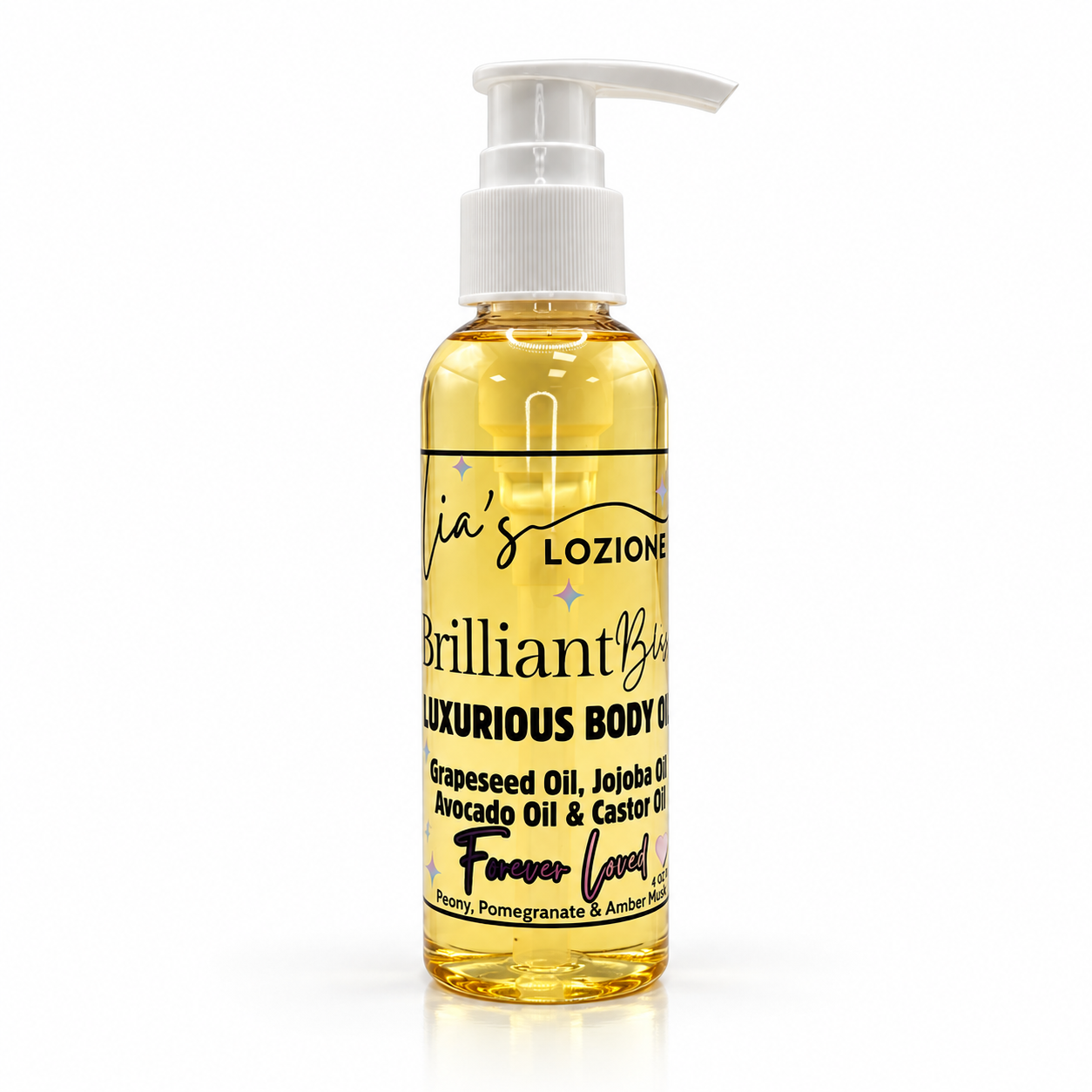Brilliant Bliss 4 OZ Body Oil Bottle Studio Picture