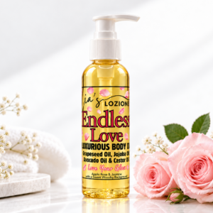 Endless Love 4 OZ Body Oil Bottle with beautiful pink roses