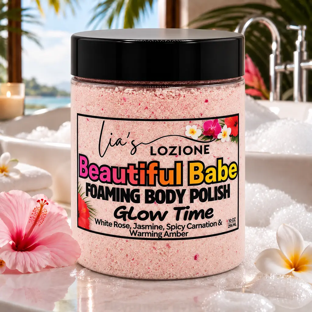 How to Care for Rough Skin and Feel Soft Agai. 10 OZ Jar of Beautiful Babe Foaming Body Polish, by Lia's Lozione