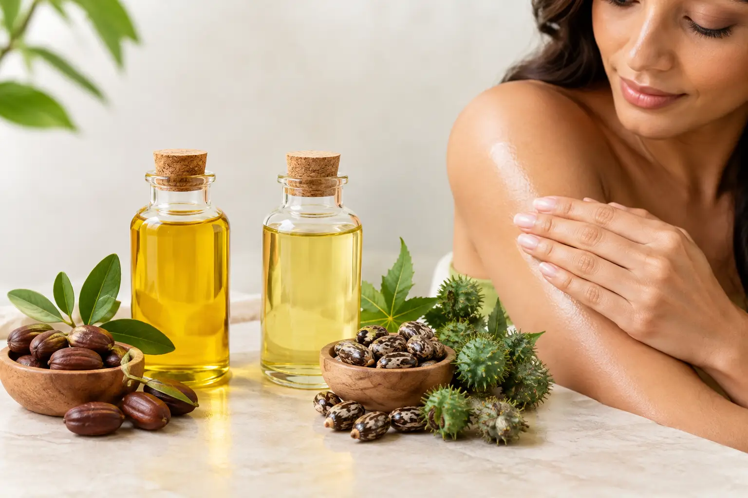 Jojoba Oil Versus Castor Oil for Skin and Hair